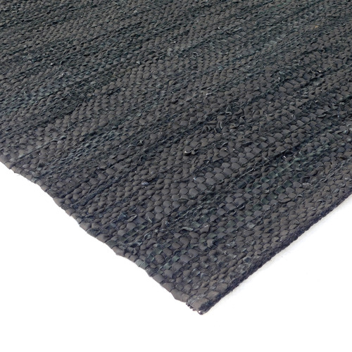 Black Angus Leather & Cotton Rug