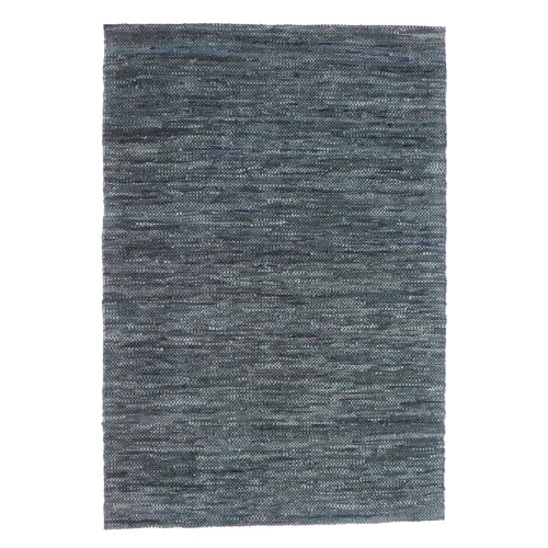 Dark Grey Angus Leather & Cotton Rug