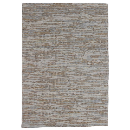 Grey Angus Leather & Cotton Rug