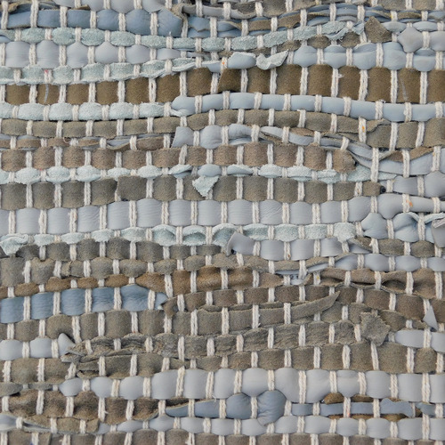 Grey Angus Leather & Cotton Rug