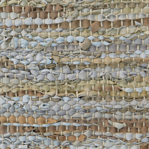 Olive Angus Leather & Cotton Rug