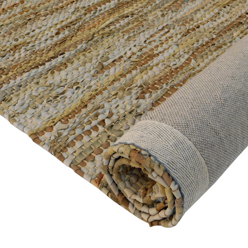 Olive Angus Leather & Cotton Rug