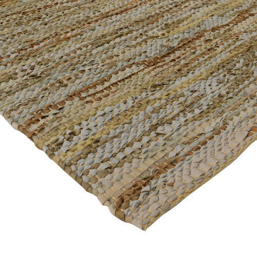Olive Angus Leather & Cotton Rug