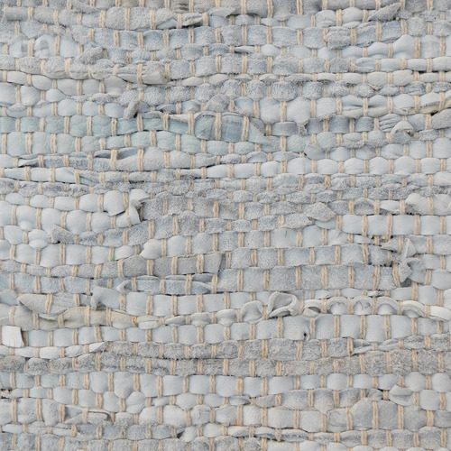 Silver Angus Leather & Cotton Rug