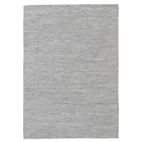 Silver Angus Leather & Cotton Rug