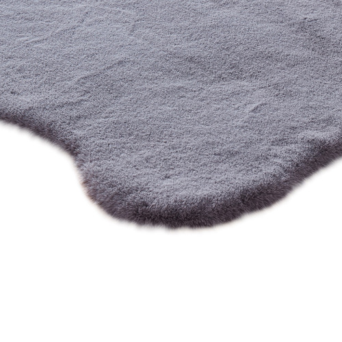 Grey Pony Power-Loomed Shaped Rug