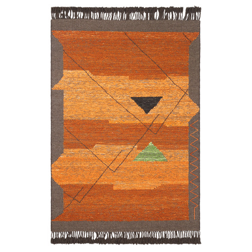 Chocolate Rust Dane Hand-Loomed Wool Rug