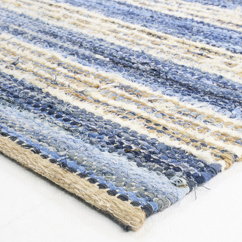 Denim Reed Hand-Loomed Cotton & Jute Rug | Temple & Webster