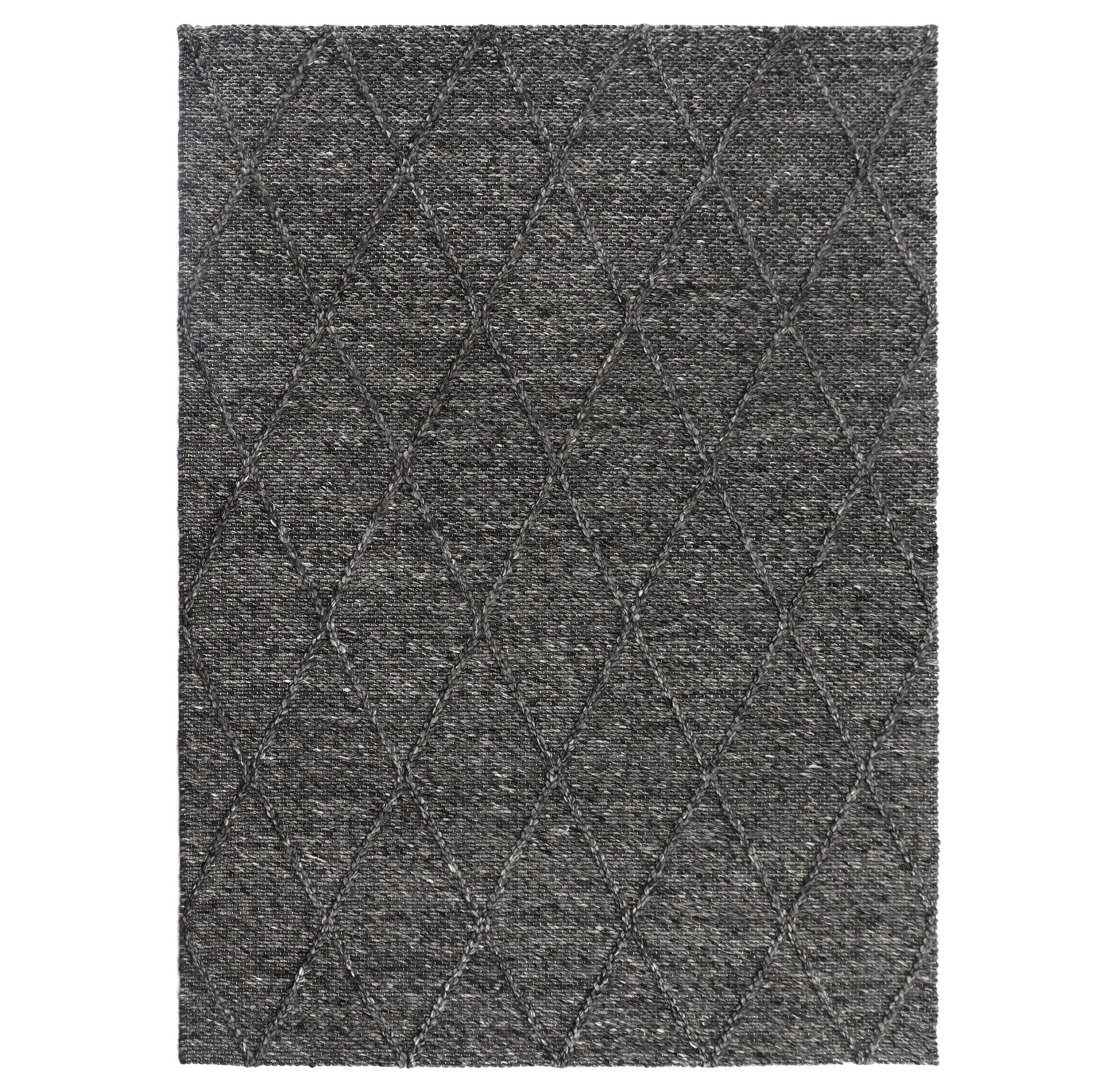 Charcoal Decker Power-Loomed Wool-Blend Rug