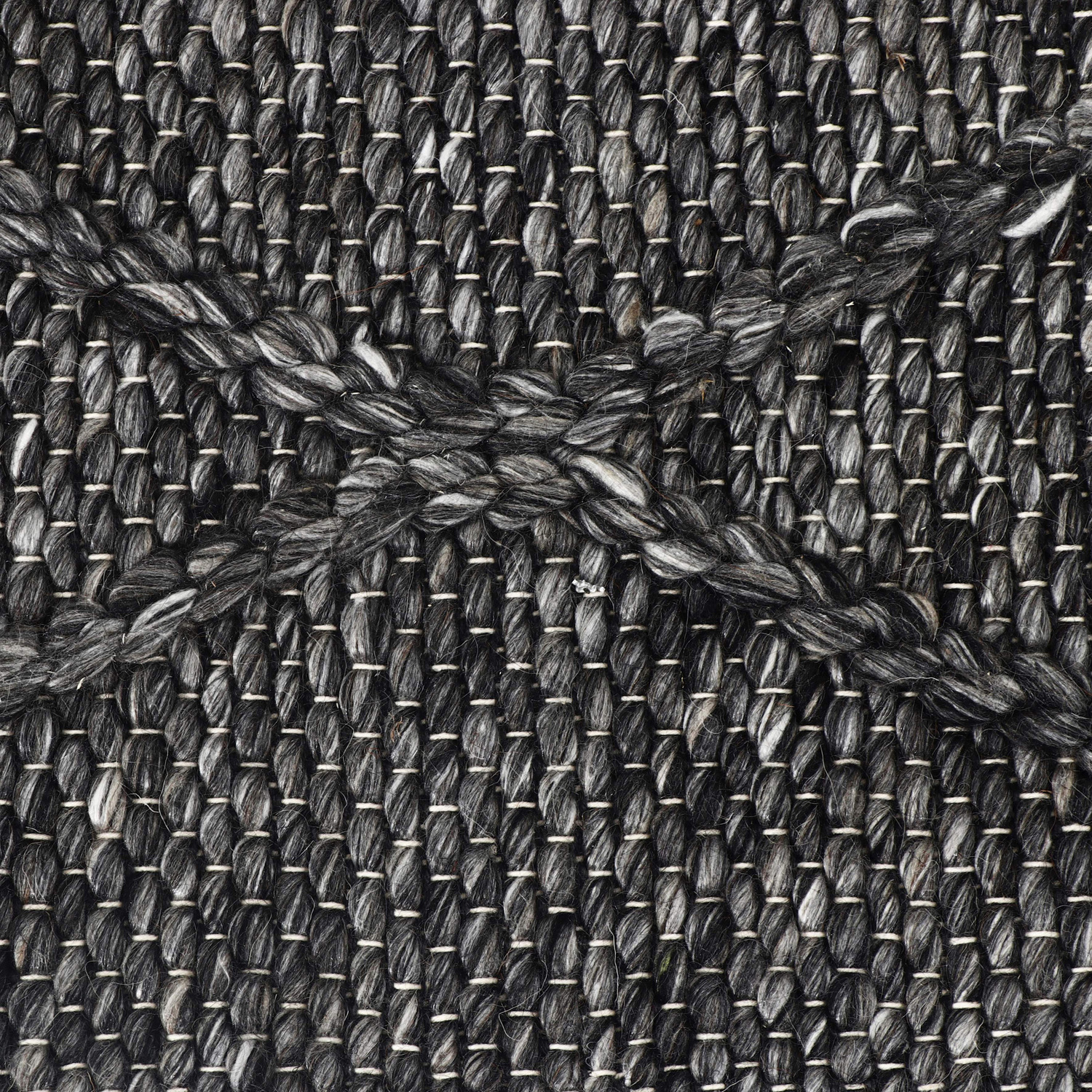 Charcoal Decker Power-Loomed Wool-Blend Rug