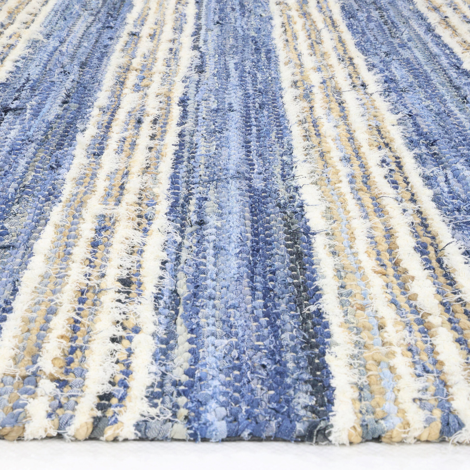 Denim Reed Hand-Loomed Cotton & Jute Rug