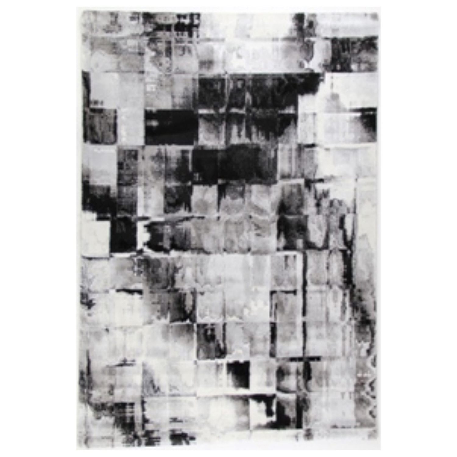 Black & White Faded Contemporary Rug