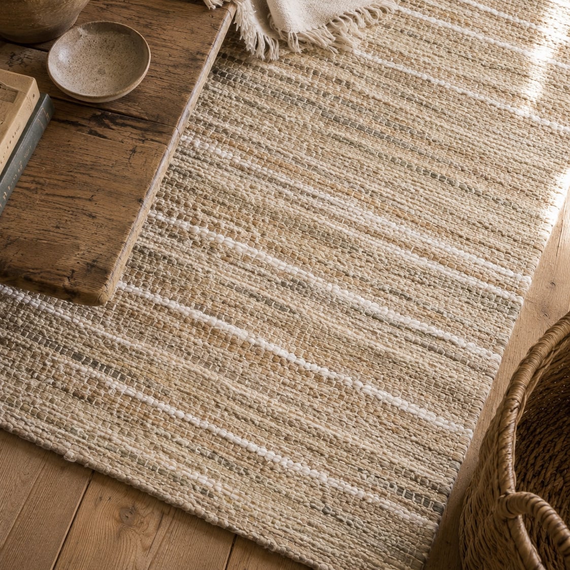 Sand Walton Hand-Loomed Cotton & Jute Rug