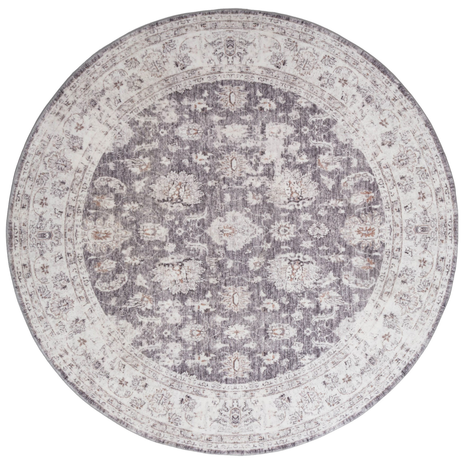Grey Benita Round Rug