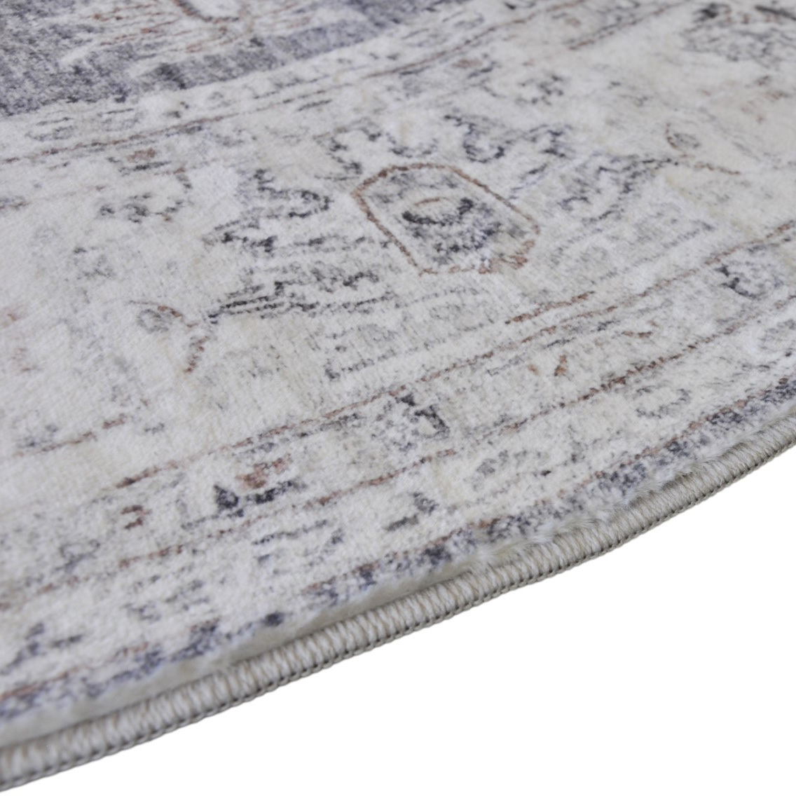 Grey Benita Round Rug