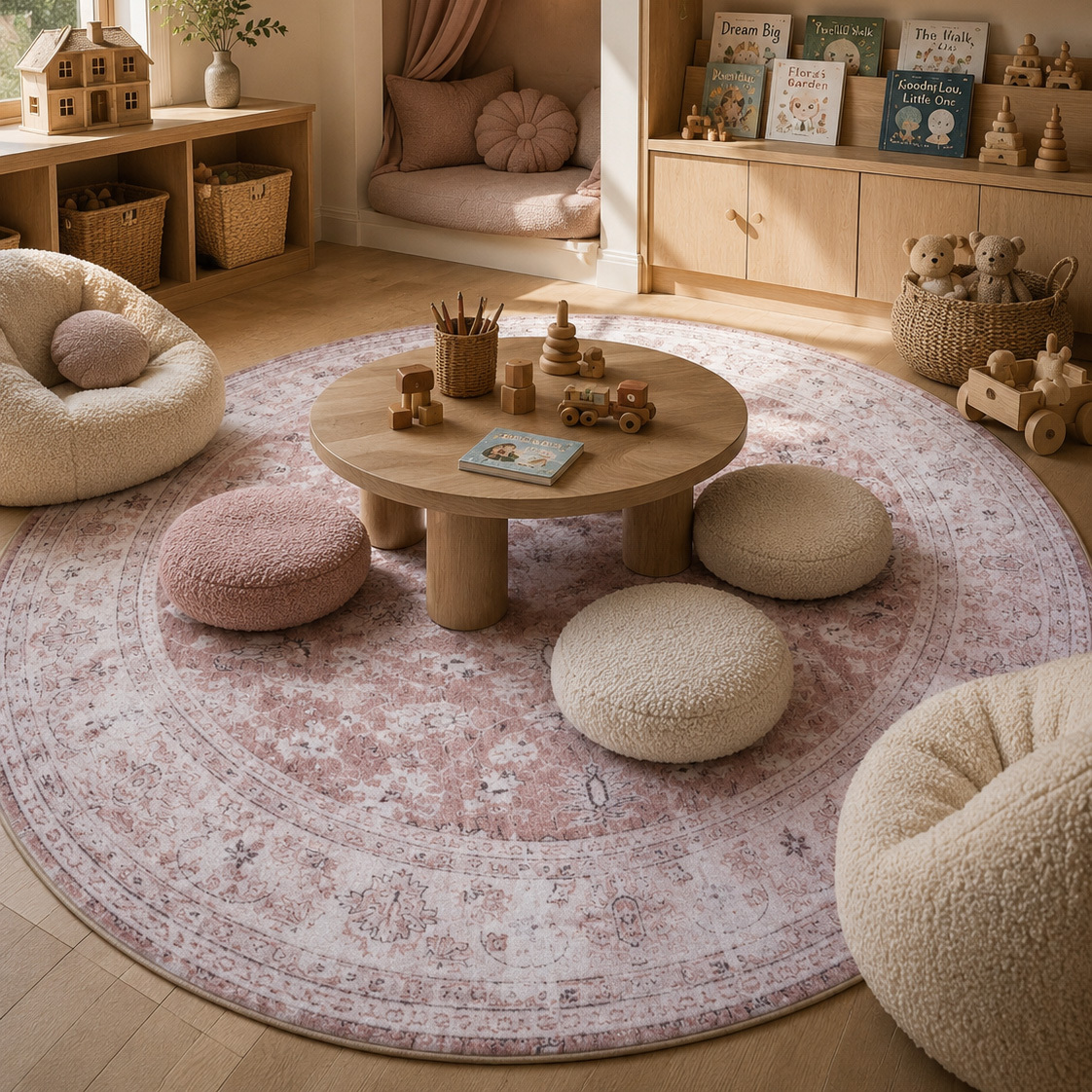 Old Rose Benita Round Rug
