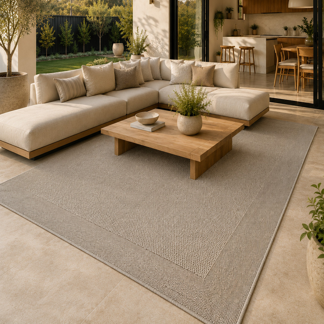 Verandah Silver Outdoor Rug