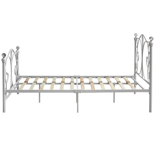 Classical Christina White Metal Bed Frame Temple & ster