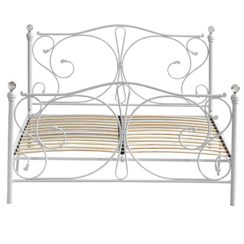Classical Christina White Metal Bed Frame Temple & ster