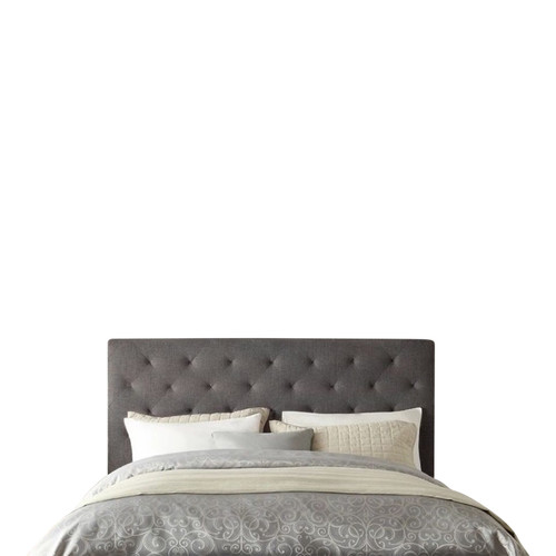 Grey Oxford Linen & Wood Bedhead Temple & ster