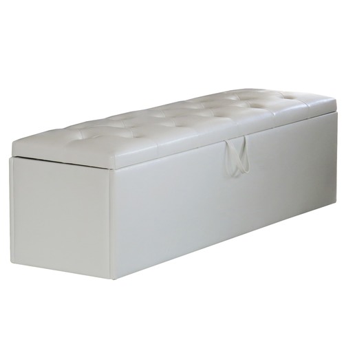 Rawson Co Chester Faux Leather, White Faux Leather Ottoman Storage Box