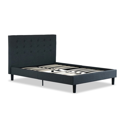 Rawson & Co Charcoal Kylie Buttoned Upholstered Bed Frame Temple