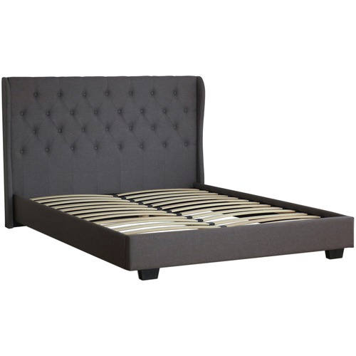 Rawson & Co Charcoal Harlow Winged Bed Frame Temple & ster