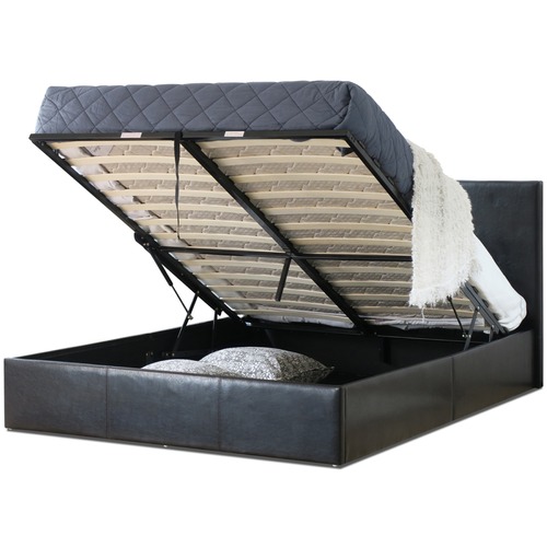 Rawson & Co Naples Design PU Gas Lift Bed Frame | Temple & Webster