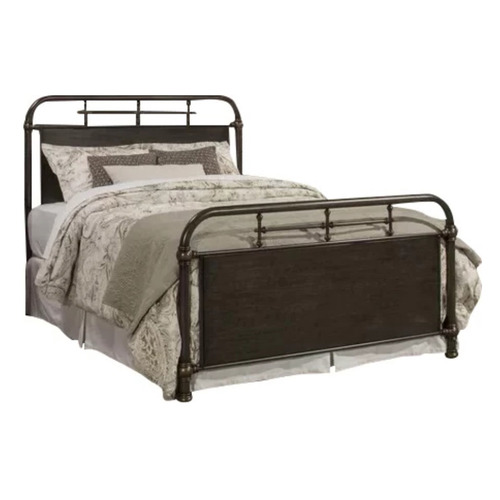 Rawson & Co Rustic Brown Kingston Metal Bed Frame | Temple & Webster