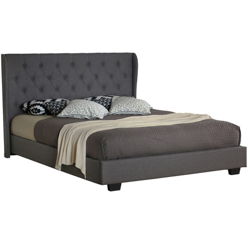 Rawson & Co Charcoal Harlow Winged Bed Frame Temple & ster