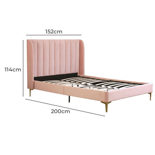 Pink-Modern-Classic-Herman-Velvet-Bed-Frame