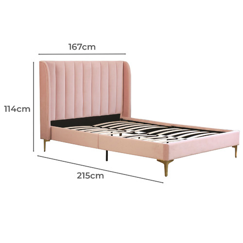 Pink-Modern-Classic-Herman-Velvet-Bed-Frame