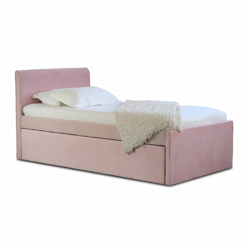 Rawson & Co Selina Velvet Kid's King Single Bed with Trundle | Temple ...