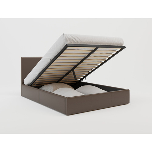 Como-PU-Leather-Gas-Lift-Storage-Bed-Frame