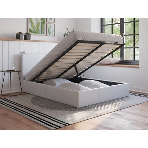 Como-PU-Leather-Gas-Lift-Storage-Bed-Frame