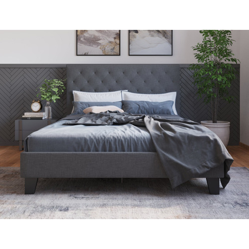 Charcoal-Oxford-Double-Bed-Frame