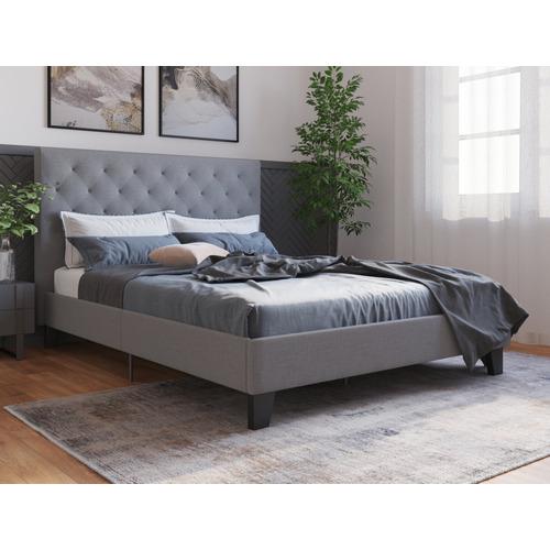 Grey-Oxford-Bed-Frame