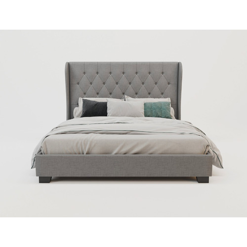 Rawson & Co Grey Harlow Winged Bed Frame Temple & ster