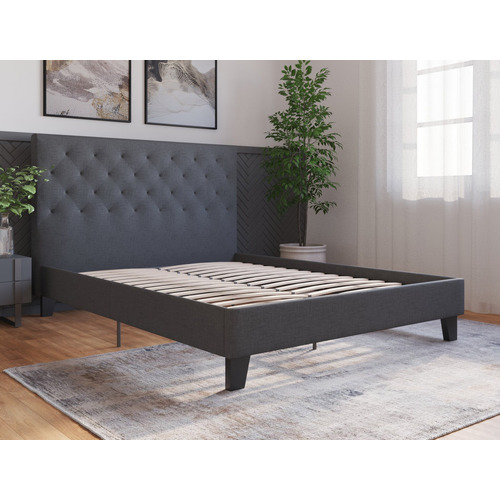 Rawson & Co Oxford Charcoal Bed Frame | Temple & Webster