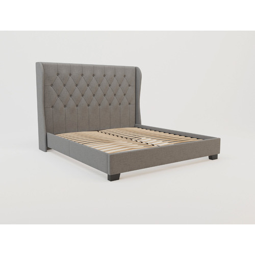 Rawson & Co Grey Harlow Winged Bed Frame Temple & ster