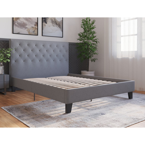 Grey-Oxford-Bed-Frame