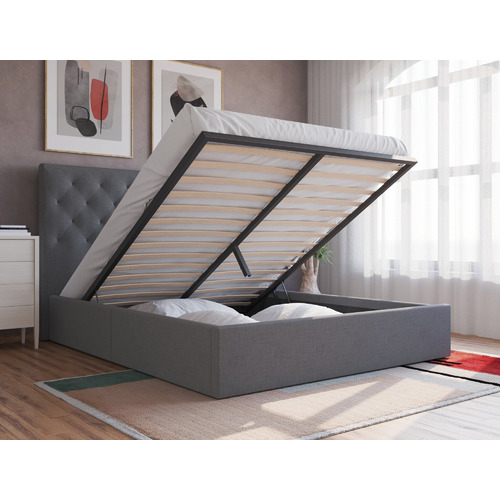 Rawson & Co Grey Oxford Gas Lift Storage Bed Temple & ster