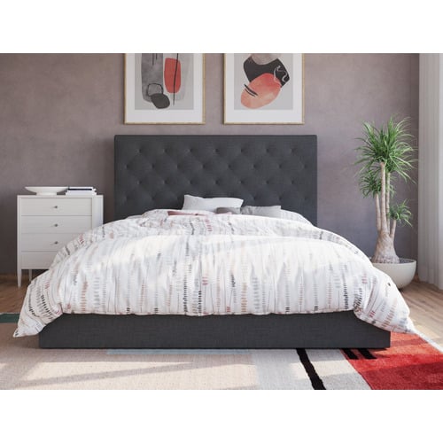 Charcoal-Oxford-Gas-Lift-Storage-Bed-Frame