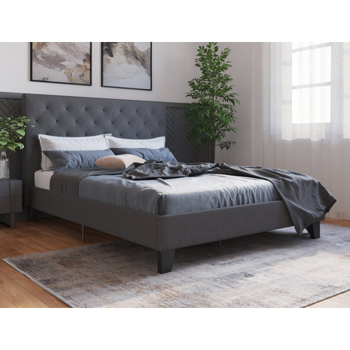Charcoal-Oxford-Double-Bed-Frame