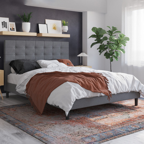 Grey-Kylie-Buttoned-Upholstered-Bed-Frame-GREY