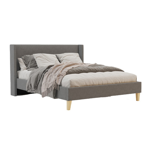 Rawson & Co Grey Kalmar Upholstered Bed Frame | Temple & Webster