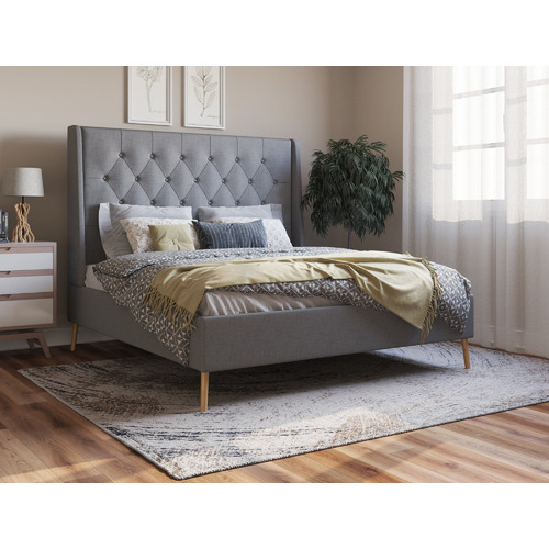 Grey-Lisbon-Upholstered-Bed-Frame