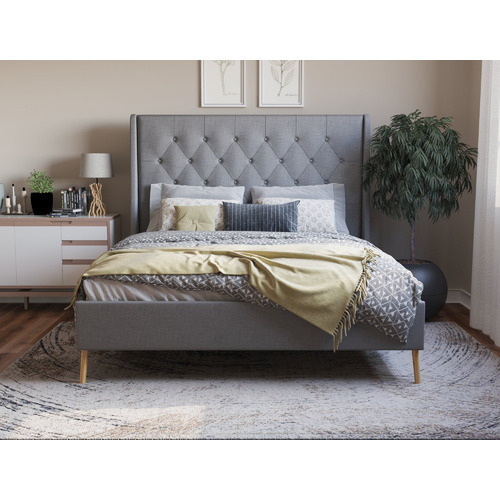 Grey-Lisbon-Upholstered-Bed-Frame