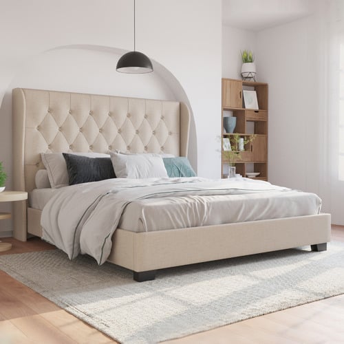 Beige-Harlow-Winged-Bed-Frame
