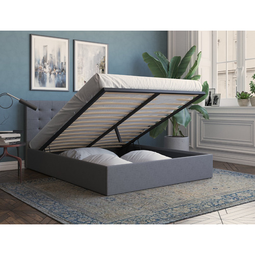 Grey-Kylie-Upholstered-Gas-Lift-Storage-Bed-Frame